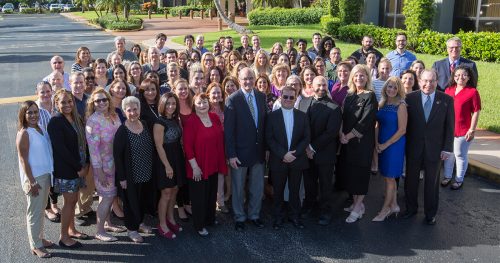 Father Luis Ferney Lopez Jimenez, secretary of the board of the Populorum Progressio Foundation, with the staff of Cross Catholic Outreach