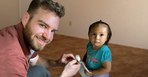 Seminarian Paul Born with child in Guatemala