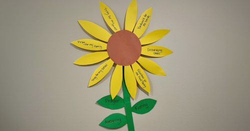 A handmade Lenten sunflower